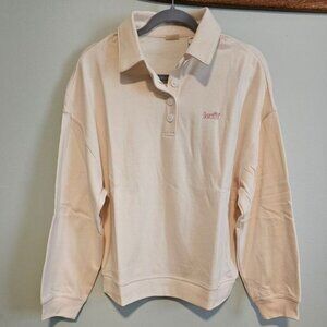 !!!NWT!!! Men’s Levi’s Cream Long Sleeve Polo Sweater, Medium